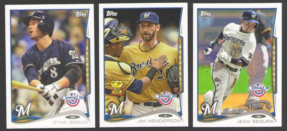 2014 Topps Opening Day - MILWAUKEE BREWERS Team Set