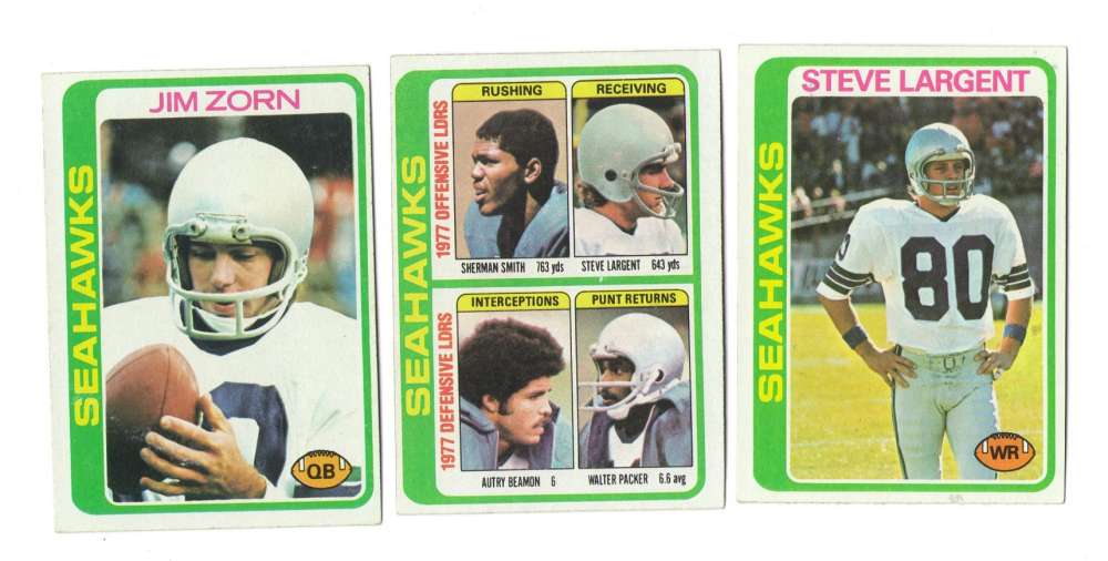 1978 Topps Football Team Set (EX+ Condition) - SEATTLE SEAHAWKS
