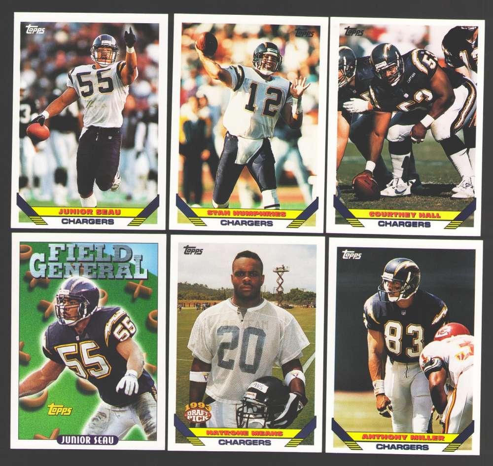 1993 Topps Football Team Set - SAN DIEGO CHARGERS