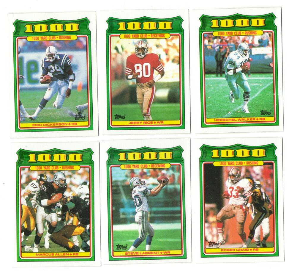 1988 Topps Football 1000 Yard Club (28 Cards)