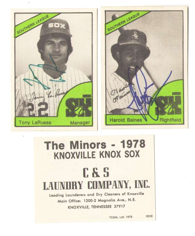1978 TCMA Minor League Team Set - Knoxville Knox Sox Baines and LaRussa Auto (White Sox)