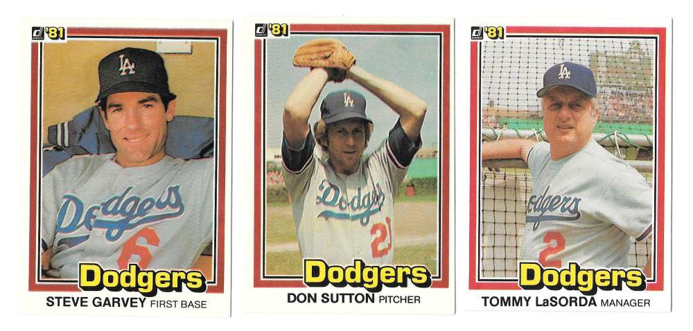 1981 DONRUSS - LOS ANGELES DODGERS Team Set