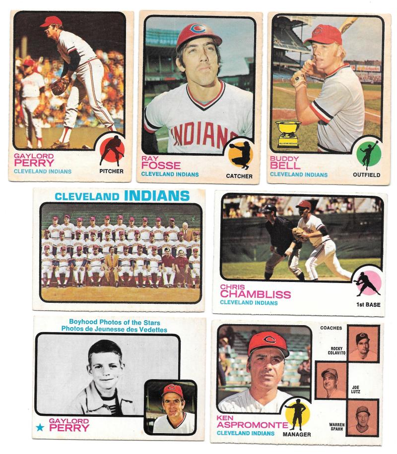 1973 O-Pee-Chee (OPC) VG-EX+ CLEVELAND INDIANS Team Set
