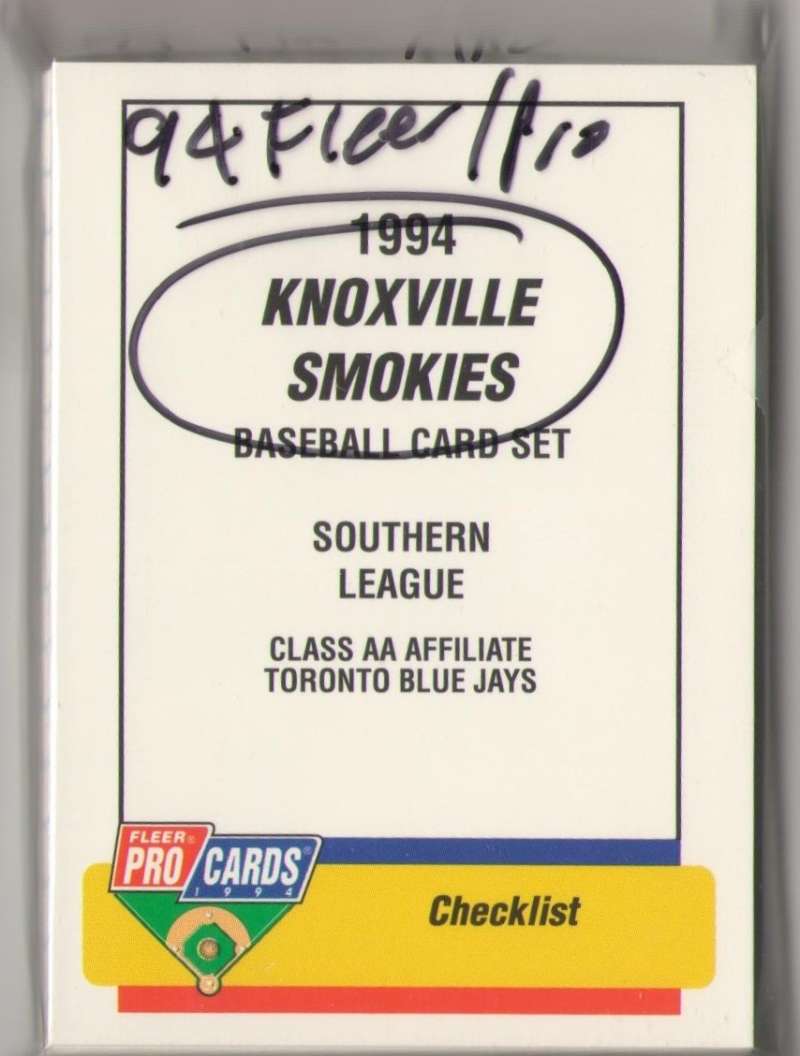 1994 ProCards / Fleer Team Set - Knoxville Smokies (Blue Jays)