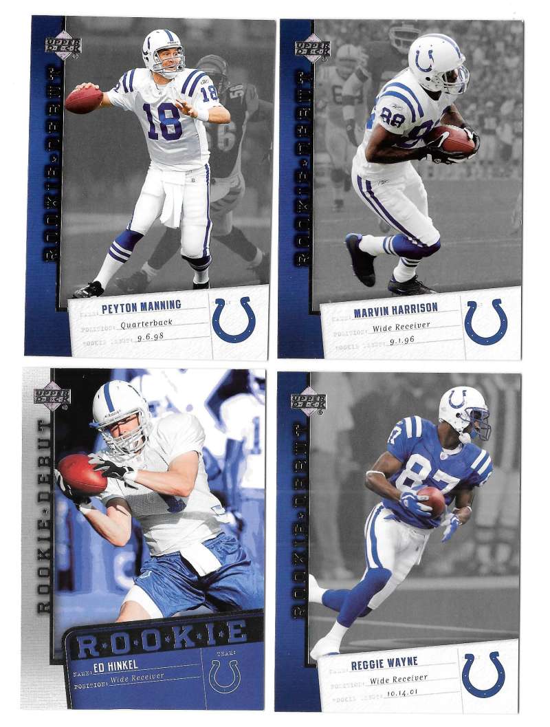 2006 Upper Deck Rookie Debut 1-200 Football Team Set - INDIANAPOLIS COLTS