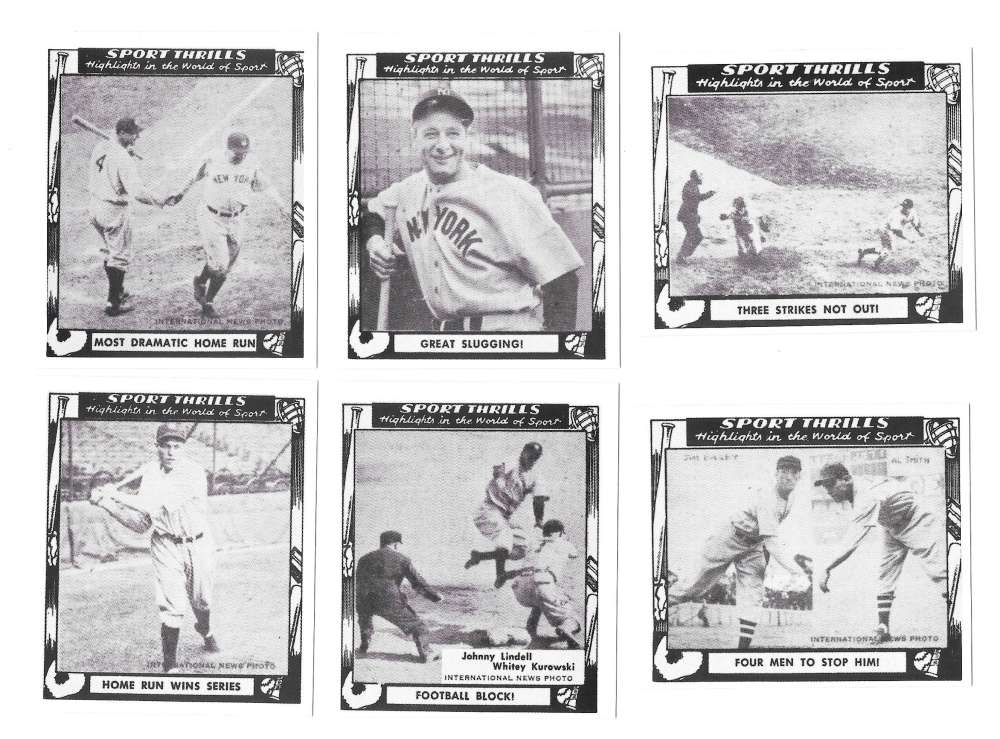 1948 Swell Sports Thrills Reprints - NEW YORK YANKEES Team Set 