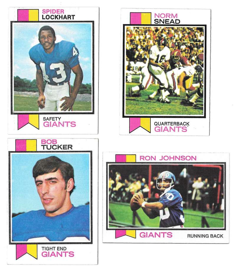 1973 Topps Football Team Set (EX+ Condition) (B) - NEW YORK GIANTS