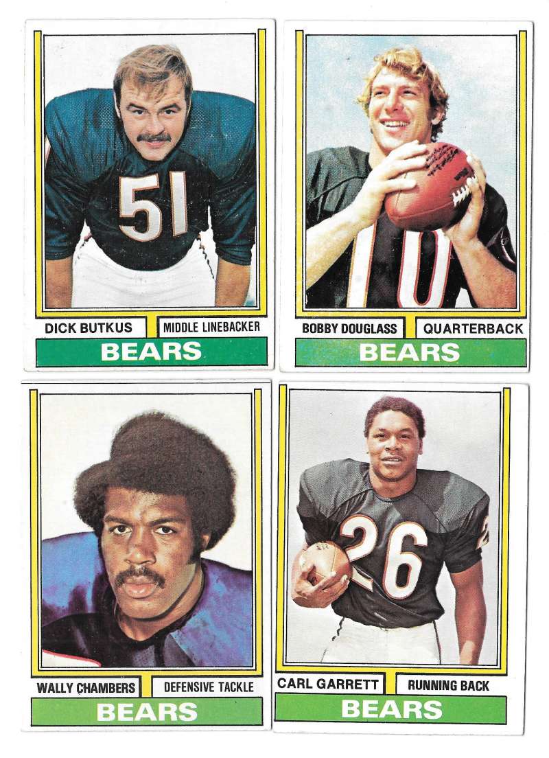 1974 Topps Football Team Set VG+ CHICAGO BEARS