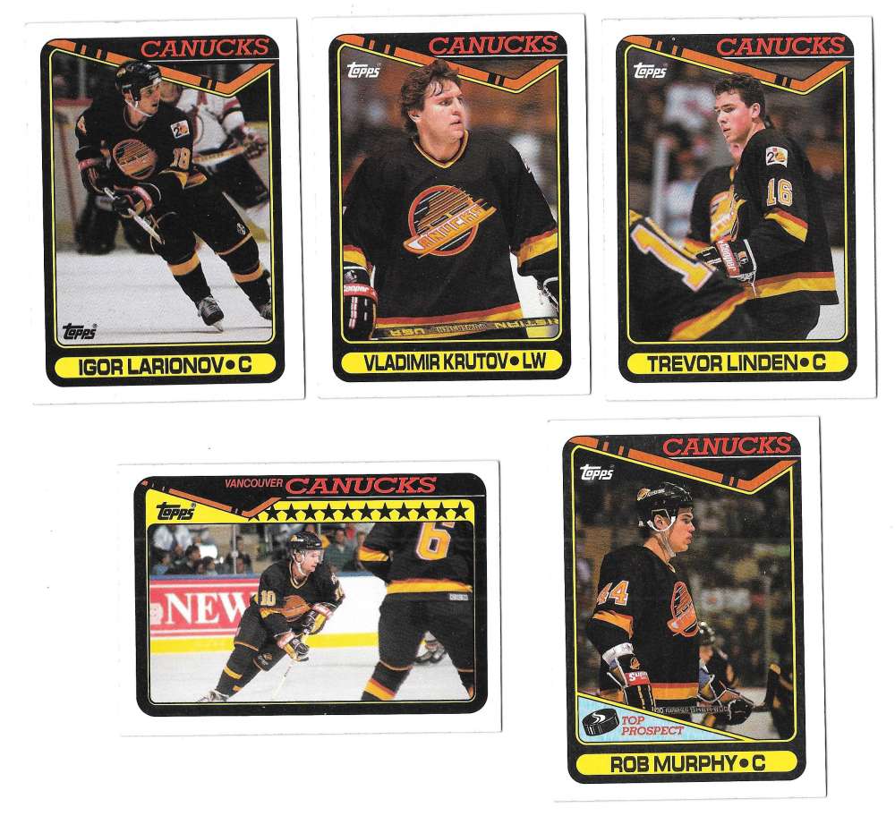 1990-91 Topps Hockey Team Set - Vancouver Canucks