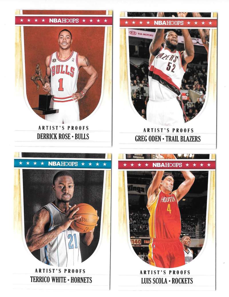 2011-12 NBA Hoops Artist Proofs 4 card lot