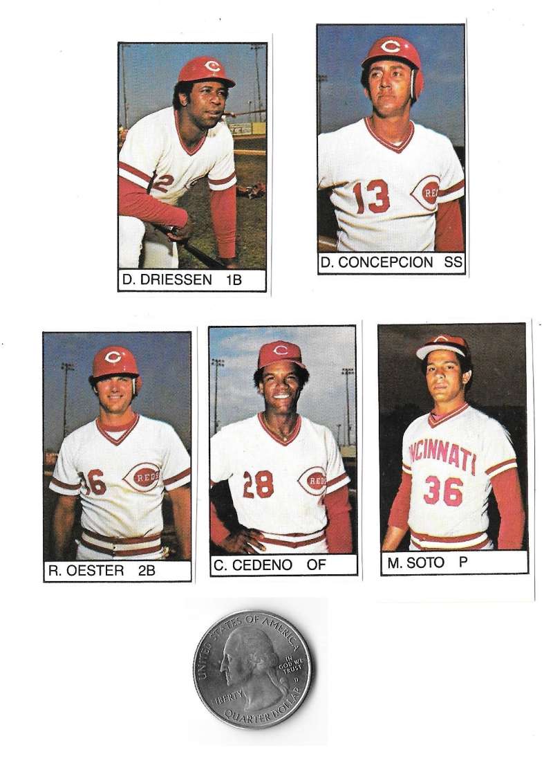 1983 All-Star Game Program Inserts CINCINNATI REDS Team Set