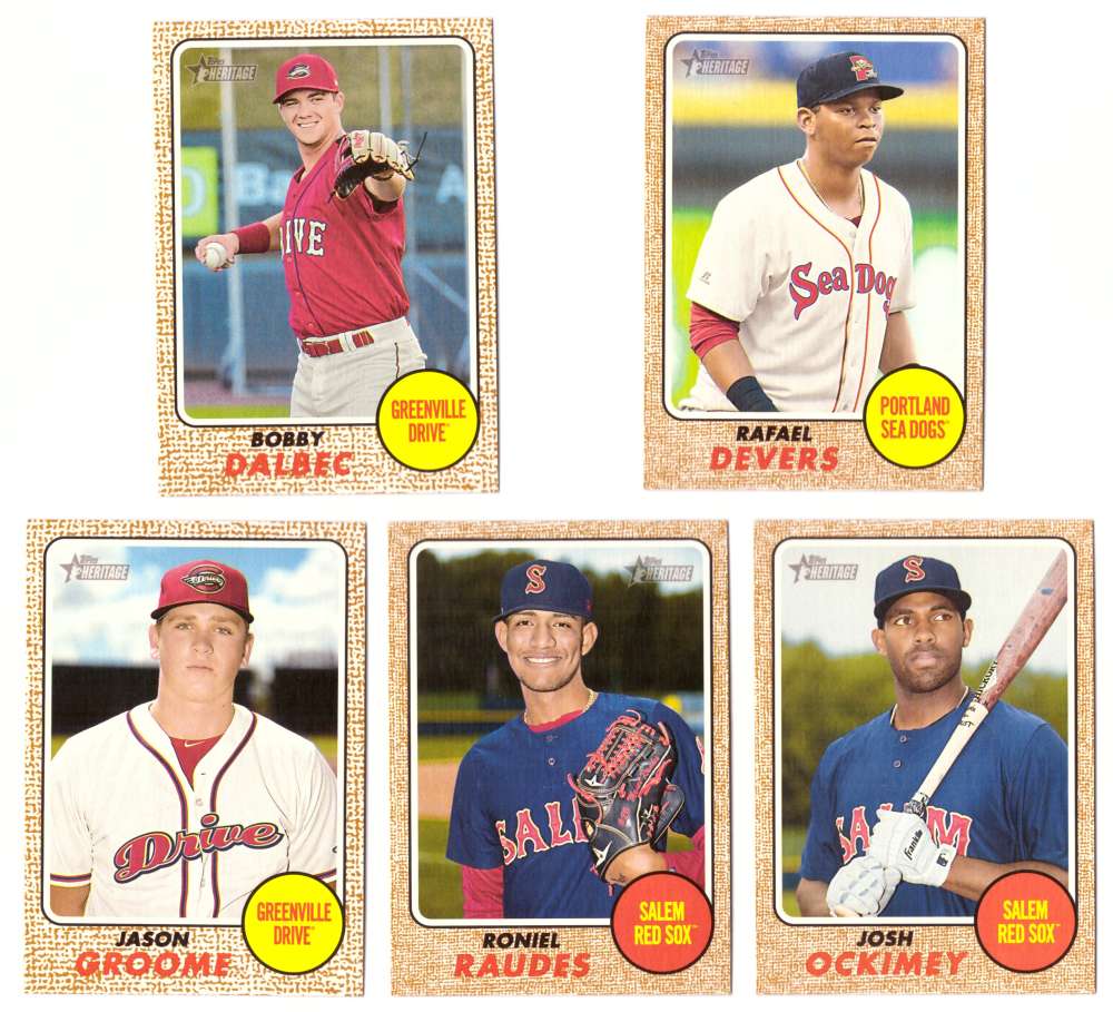 2017 Topps Heritage Minors - BOSTON RED SOX (5 card Team Set)