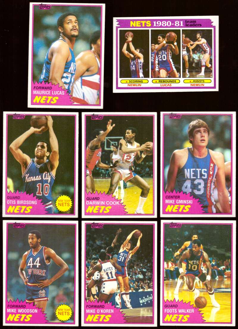 1981-82 Topps Basketball Team Set (EX Conditon) - New Jersey Nets