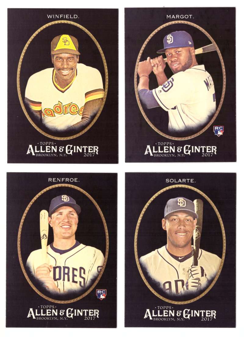 2017 Topps Allen and Ginter X (Black) (1-350) - SAN DIEGO PADRES Team Set 