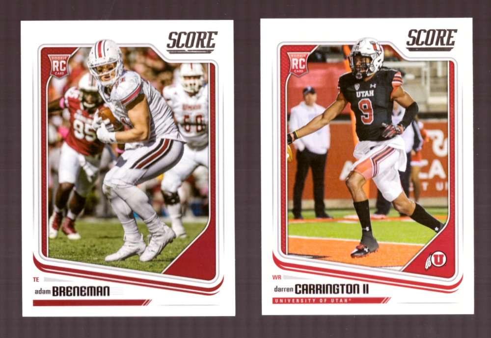 2018 Score (1-440) Football Team Set - Undrafted Unsigned 2 card lot