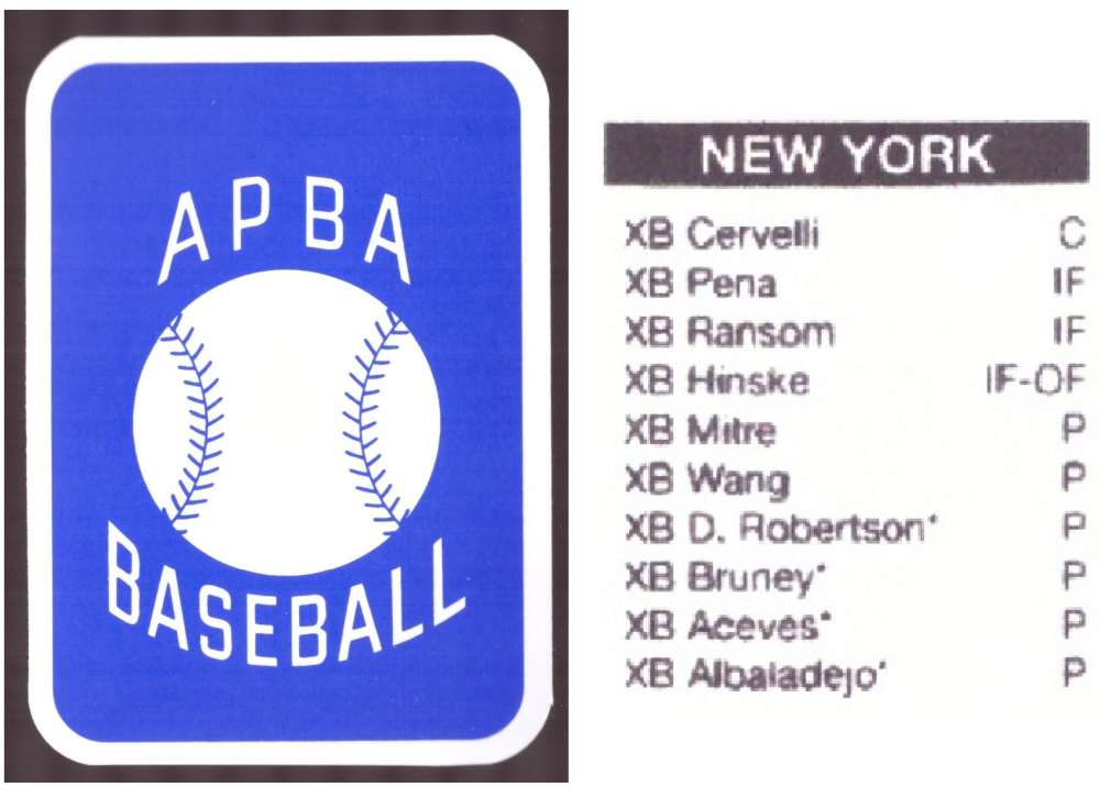 2009 APBA Season XB Player 10 cards - NEW YORK YANKEES Team Set