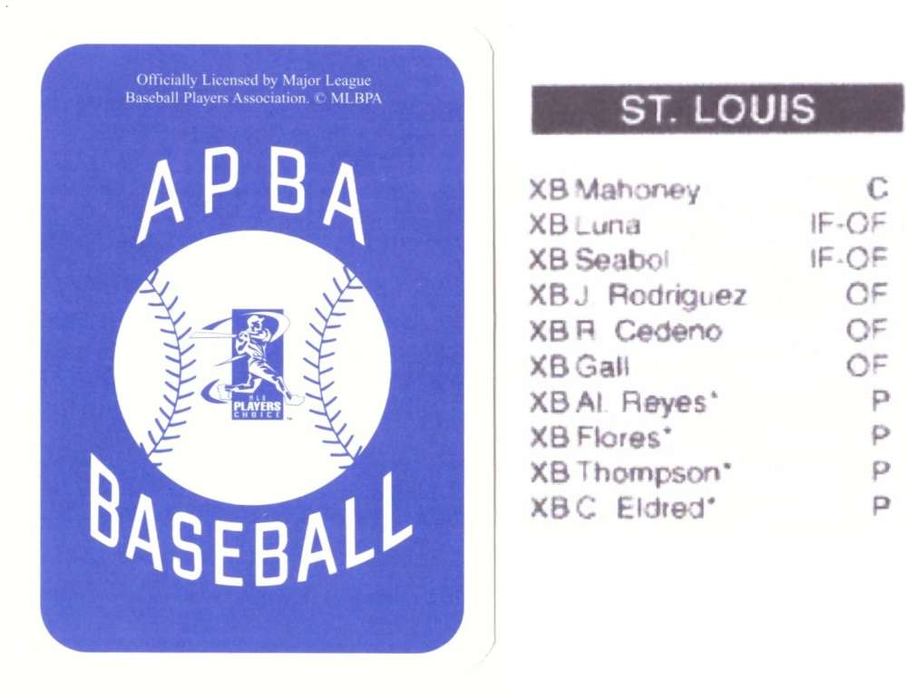 2005 APBA Season XB Player 10 cards - ST LOUIS CARDINALS Team Set