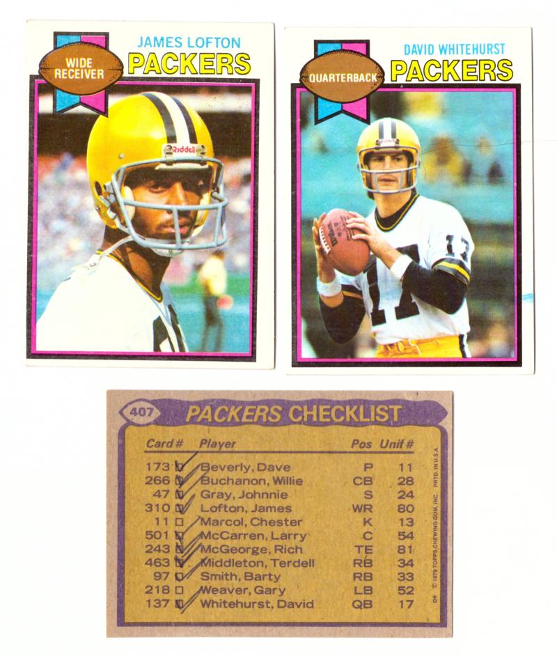 1979 Topps Football Team Set - GREEN BAY PACKERS (checklist marked)