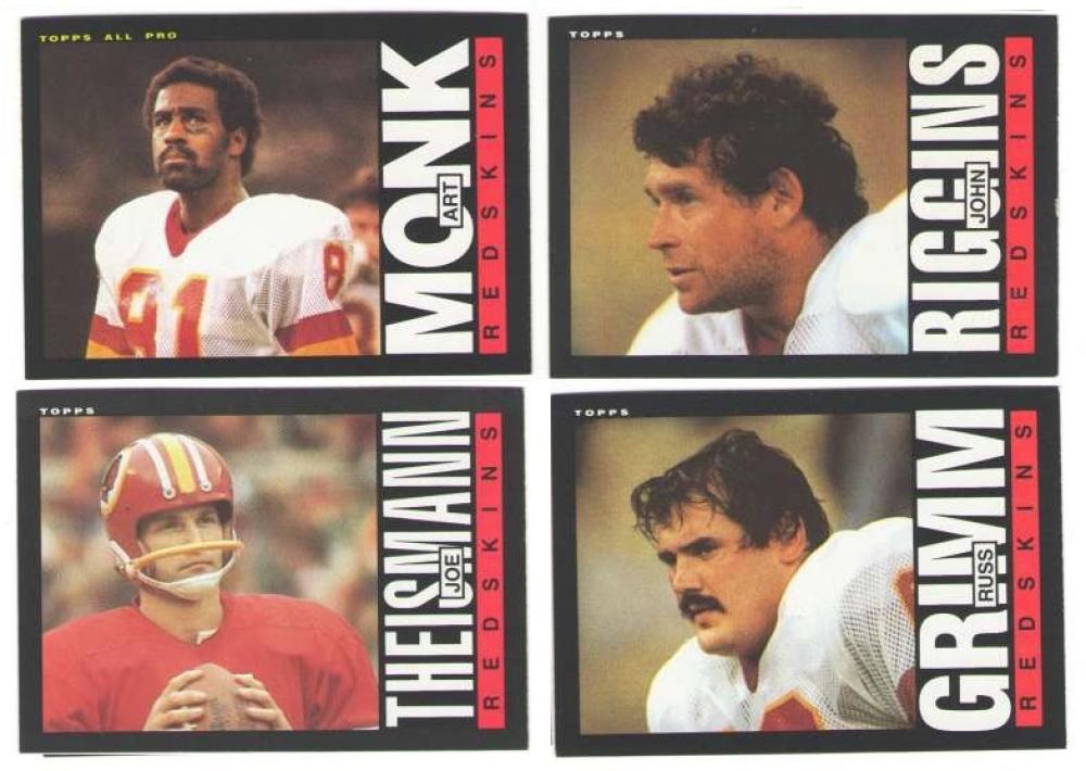 1985 Topps Football Near Team Set - WASHINGTON REDSKINS missing #177