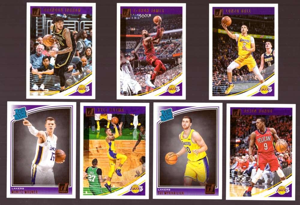 2018-19 Donruss Basketball Team Set - Los Angeles Lakers (7 Cards) w/ Lebron James