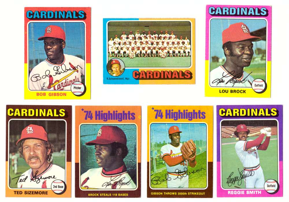 1975 Topps EX+ Condition (D) - ST LOUIS CARDINALS 27 Card Team Set