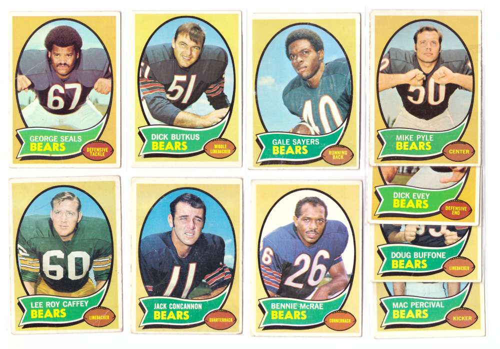 1970 Topps Football (B) Team Set - CHICAGO BEARS