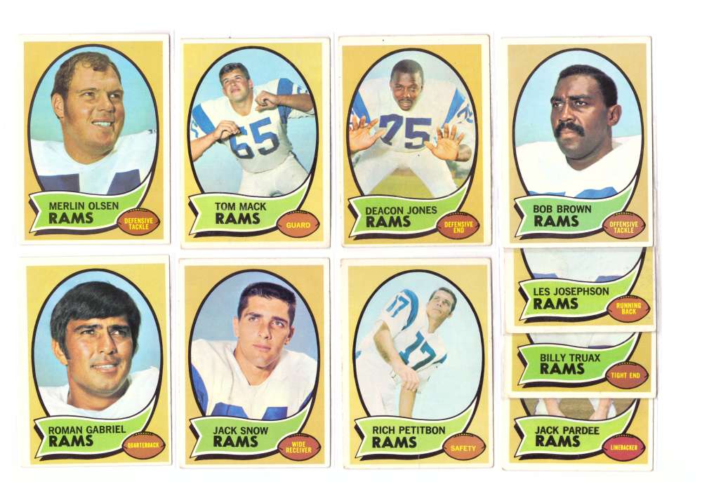 1970 Topps Football (B) Team Set - LOS ANGELES RAMS
