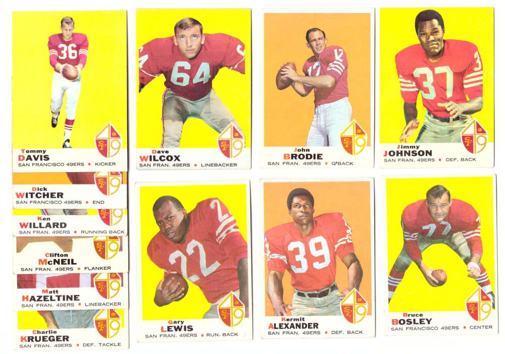 1969 Topps Football Team Set - SAN FRANCISCO 49ERS